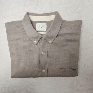 Billy Reid Shirt Mens XL Beige Solid Long Sleeve Button Down Standard Cotton